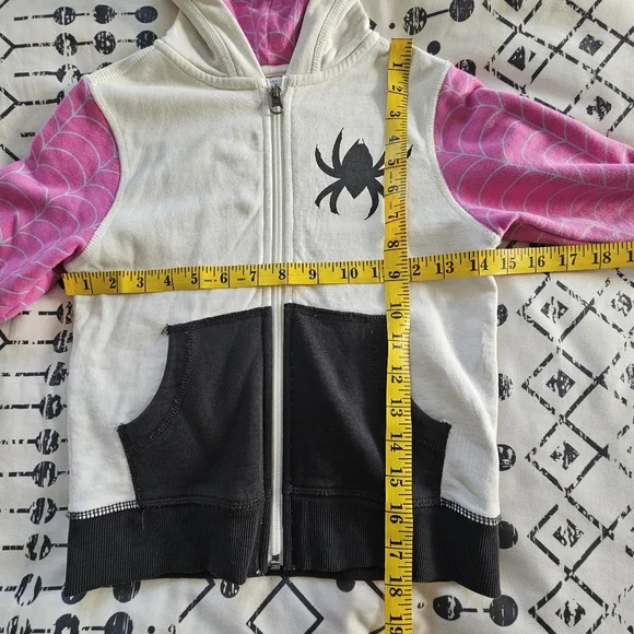 Hanna Andersson X Marvel Spider Gwen Full-zip Hoodie Sweatshirt, Size 110/5 - Picture 4 of 4